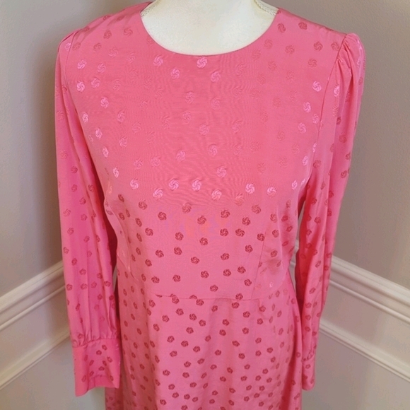 🆕️ J. Crew Pink Shift Dress Jacquard Floral Dot - Picture 10 of 13